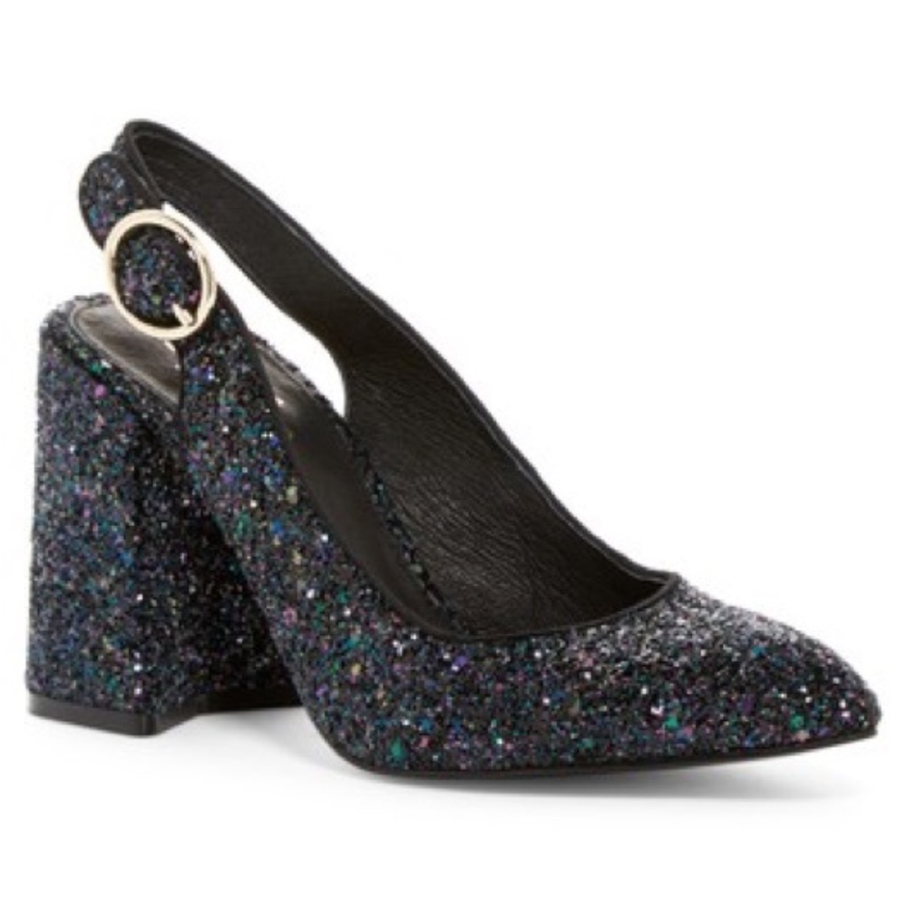 Shellys London Chester Slingback Heel in Black